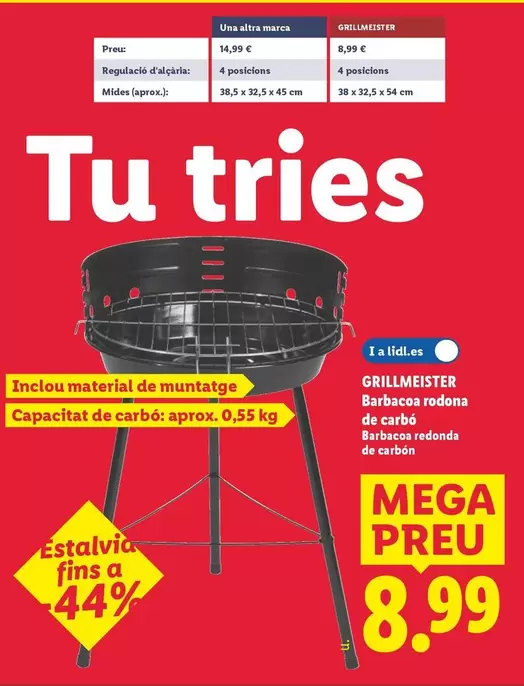 Grillmeister - Barbacoa Redonda De Carbón