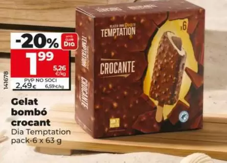 Dia Temptation - Helado Bombón Crocante