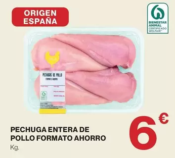 origen - Pechuga Entera De Pollo Formato Ahorro