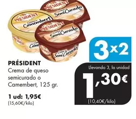 Président - Crema De Queso Semicurado O Camembert 