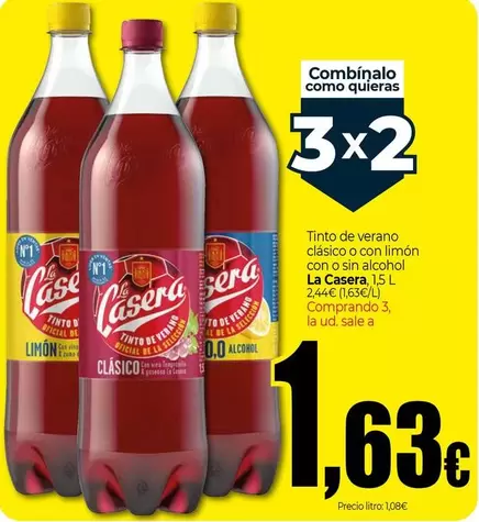 La Casera - Tinto De Verano Clásico O Con Limón Con O Sin Alcohol