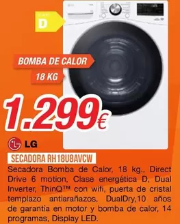LG - Secadora RH18U8AVCW