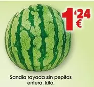 Sandía Rayada Sin Pepitas Entera