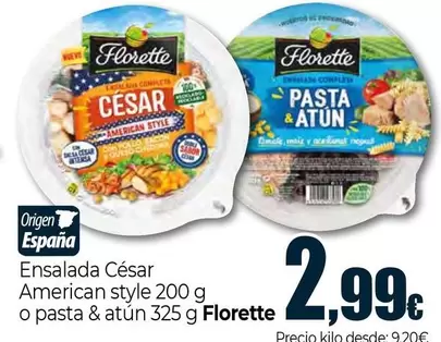 Florette - Ensalada César American Style O Pasta & Atún