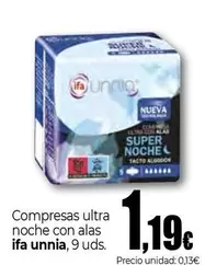Ifa Unnia - Compresas Ultra Noche Con Alas