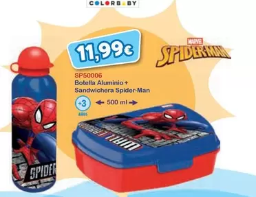 Botella Aluminio + Sandwichera Spider-Man
