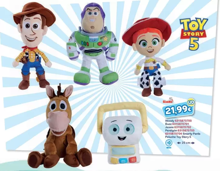 Simba - Smarty Pants Peluche Toy Story 5 Woody/Buzz/Jessie/Perdigón