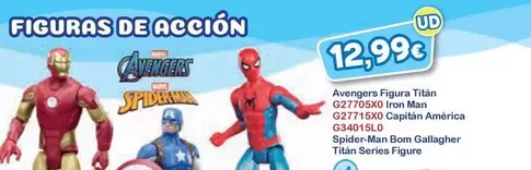 Avengers Figura Titan, Iron Man, Capitan America, Spider Man Bom Gallagher Titan Series Figure