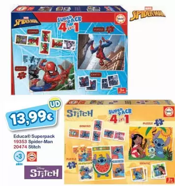 Educa - Superpack Superpack 1936 Spider-man 20474 Stitch