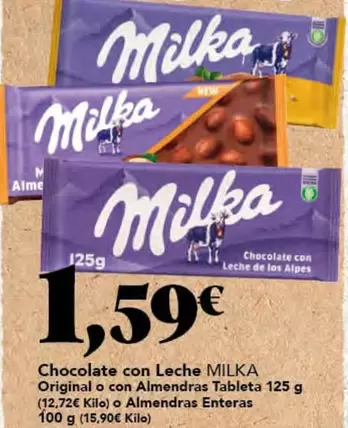 Milka - Chocolate Con Leche Original O Con Almendras Tableta