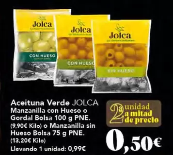 Jolca - Aceituna Verde Manzanilla Con Hueso O Gordal Bolsa