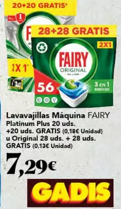 Fairy - Lavavajillas Máquina Platinum Plus 20 Uds. +20 Uds.