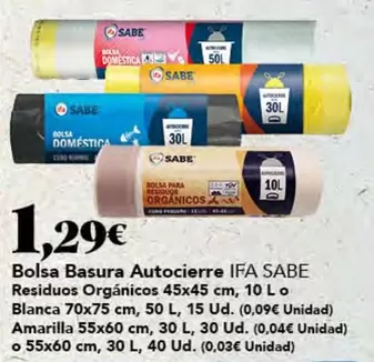 ifa sabe - Bolsa Basura Autocierre