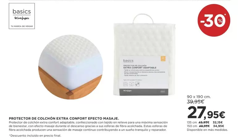basic - Protector De Colchon Extra Confort Efecto Masaje