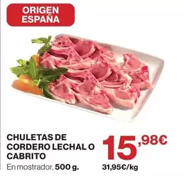 origen - Chuletas De Cordero Lechal O Cabrito