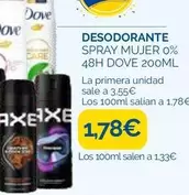 Dove - Desodorante Spray Mujer 0%