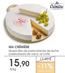 Ma Crémière - Queso Brie De Pasta Blanda De Leche Pasteurizada De Vaca, Al Corte