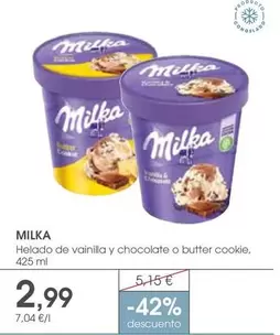 Milka - Helado De Vainilla Y Chocolate O Butter Cookie