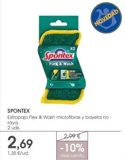 Spontex - Estropajo Flex & Wash Microfibras Y Bayeta No Raya