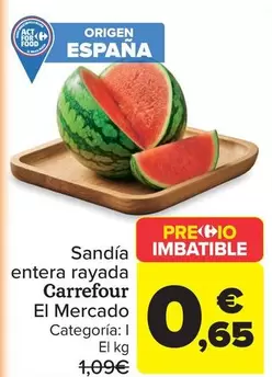 carrefour - Sandía entera rayada