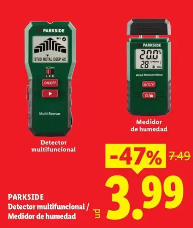 Parkside - Detector Multifuncional/Medidor De Humedad