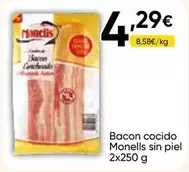 Monells - Bacon Cocido  Sin Piel