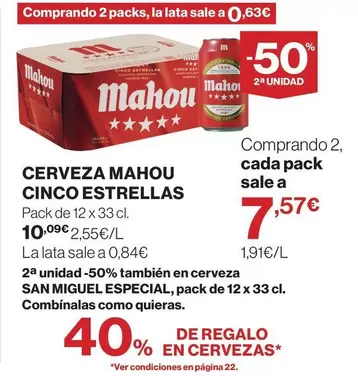 Mahou - Cerveza Cinco Estrellas