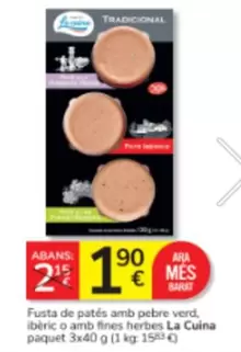 la cuina - Fusta De Pates Amb Pebre Verd. Ibèric O Amb Fines Herbes