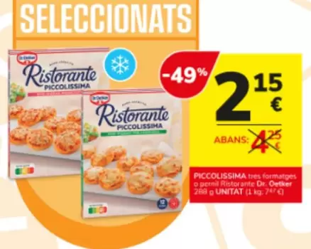 Dr Oetker - Piccolissima Tres Formatges O Semi Desnatada