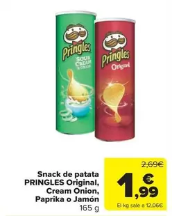 Pringles - Snack De Patata Original, Cream Onion, Paprika O Jamon