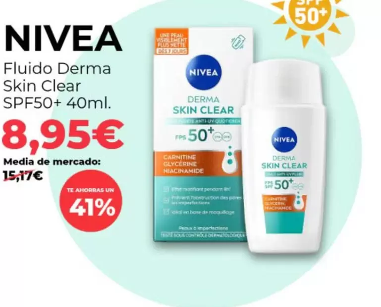 Nivea - Fluido Derma Skin Clear SPF50+