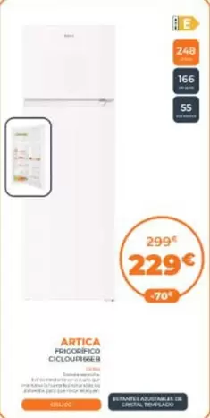 Artica - Frigorífico CICLOUDP166EB