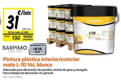 Barpimo - Pintura Plastica Interior/exterior Mate