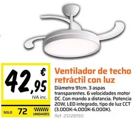 Solo - Ventilador De Techo Retractil Con Luz