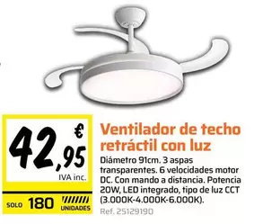 Solo - Ventilador De Techo Retractil Con Luz