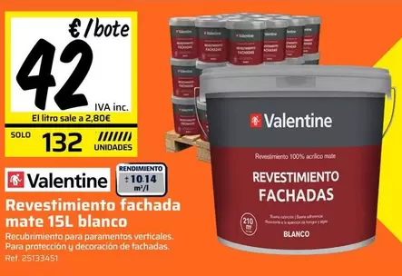 Valentine - Revestimiento Fachada Mate 15l Blanco