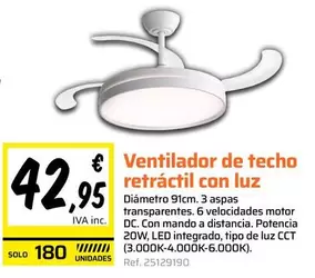 Solo - Ventilador De Techo Retractil Con Luz