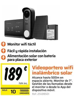 Solar - Vidaoportero Wifi Inalambrico
