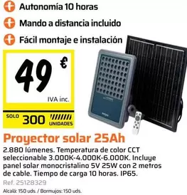 Solo - Proyector Solar 25ah
