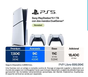 Sony - Playstation 5 Con Dos Mandos Dualsense