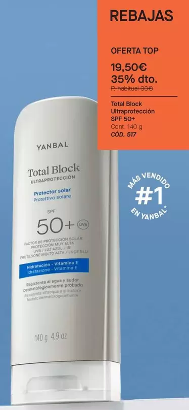 Yanbal - Total Block Ultraproteccion SPF 50+