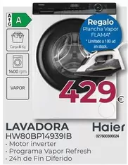 Haier - Lavadora HW80BP149391B