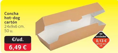 Concha hot-dog carton
