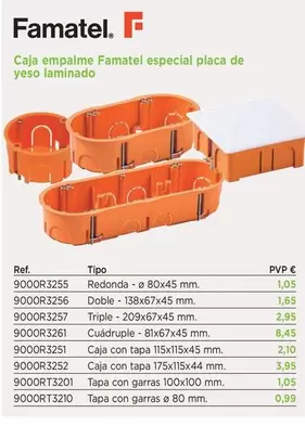 Famatel - Caja Empalme Especial Placa De Veso Laminado