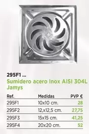 Sumidero Acero Inox AISI 304L Jamys 