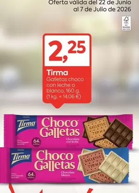 Tirma - Galletas Choco Con Leche O Bianco
