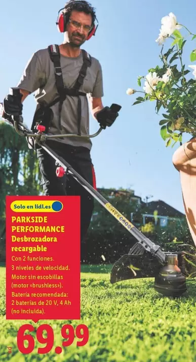 Parkside Performance - Desbrozadora Recargable