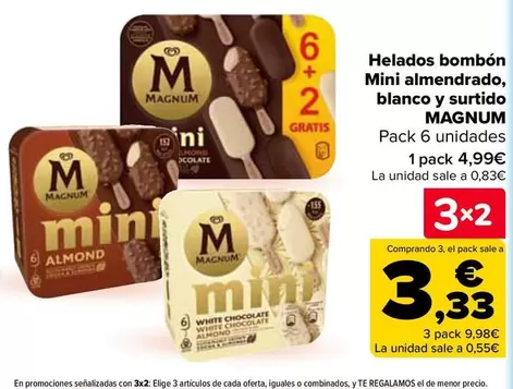 Magnum - Helados Bombon Mini Almendrado, Blanco Y Surtido 