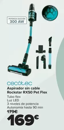 Cecotec - Aspirador Sin Cable Rockstar RX50 Pet Flex