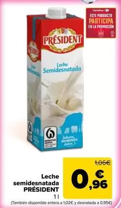 Président - Leche Semidesnatada 